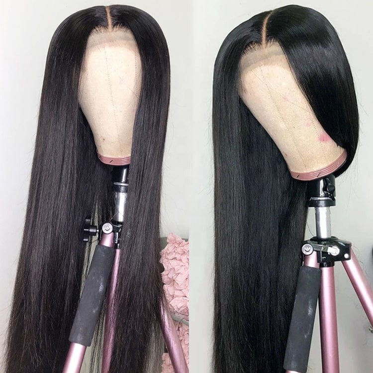 Virgin Brazilian Raw Hair Silk Straight 13x4 Lace Front Hair Wigs Bone Straight Human Hair