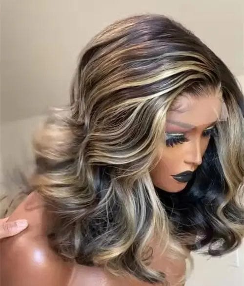 Wavy Bob Wigs European Human Virgin Hair