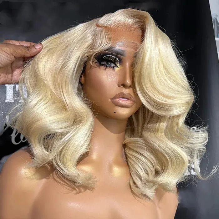 Wavy Bob Wigs European Human Virgin Hair