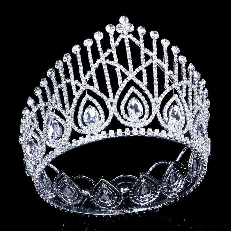 White beauty queen crowns crystal rhinestone full crown Bridal wbeautiful wedding crown beauty pageant