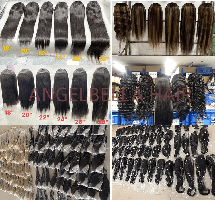 Wholesale 2*6 Lace Closure Wigs Full Middle Part Virgin Human Hair Straight Lace Closure Human Hair Wig