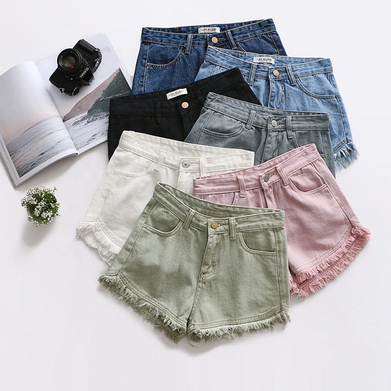 Wholesale 2022 Summer Zipper Fly Lady Casual Denim Ripped Shorts Women Short Jeans