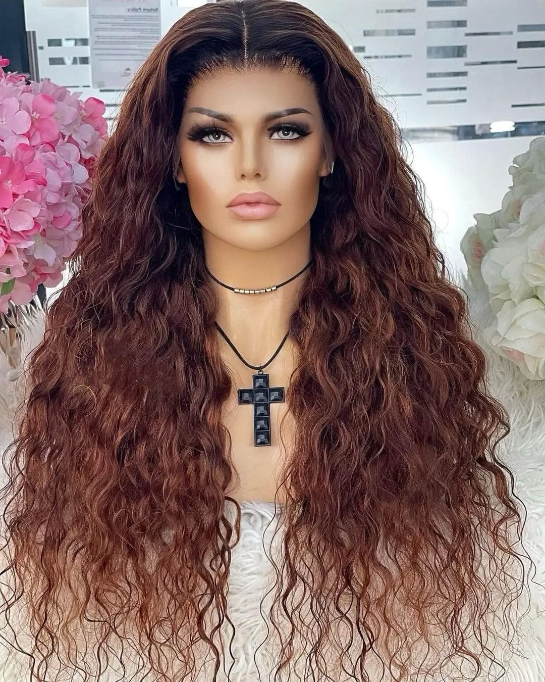 Wholesale Afro Deep Curly Ombre Brown Brazilian Human Hair 13*4 Lace Front Wigs for Black Women