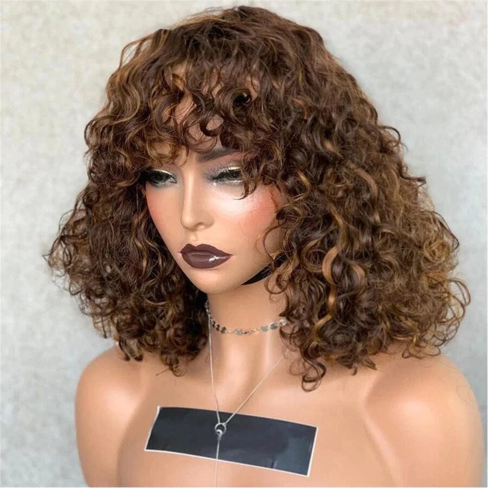 Wholesale Afro Wave Pixie Cut Wigs Natural Black Kinky Curly Human Hair 13*4 Lace Front Wigs for Black Women