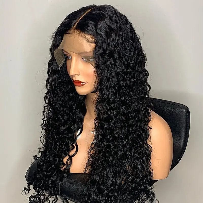 Wholesale Brazilian Cuticle Aligned Human Hair Lace Front Wigs For Black Women Deep Wave Baby Hair Lace Wig Frontal