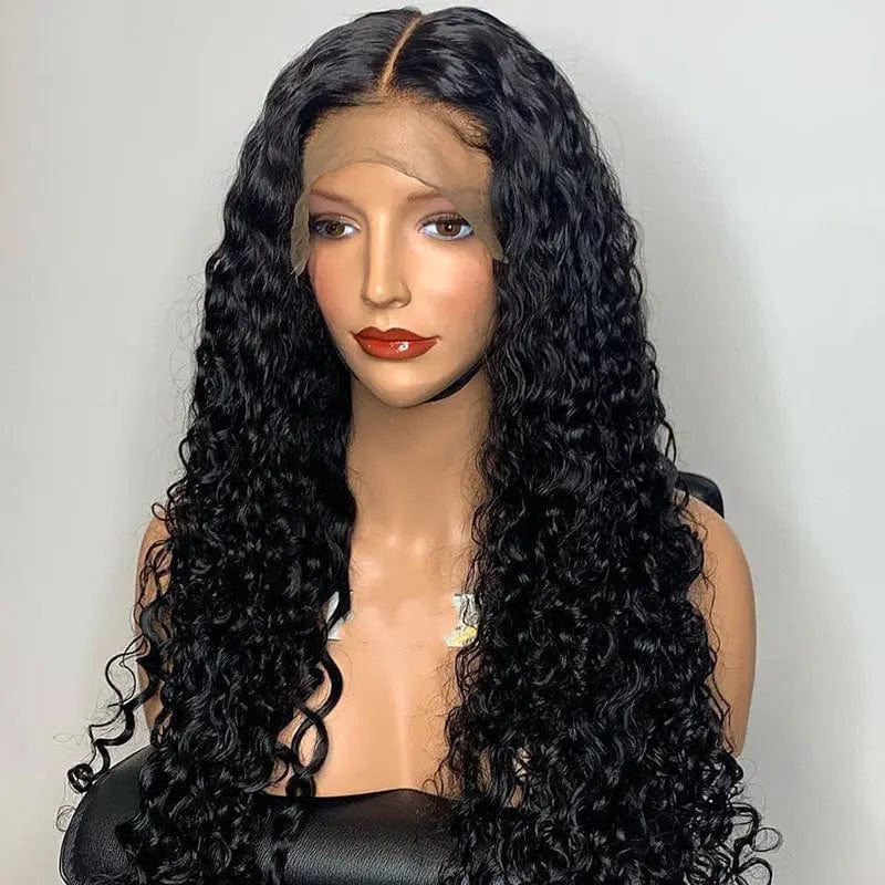 Wholesale Brazilian Cuticle Aligned Human Hair Lace Front Wigs For Black Women Deep Wave Baby Hair Lace Wig Frontal