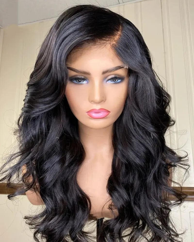 Wholesale Brazilian Human Hair Lace Front Wigs With Baby Hair Natural Black Body Wave Pre Plucked Cuticle Aligned Hair Wigs