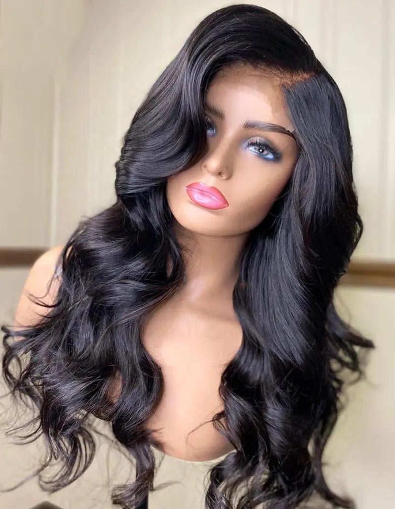 Wholesale Brazilian Human Hair Lace Front Wigs With Baby Hair Natural Black Body Wave Pre Plucked Cuticle Aligned Hair Wigs