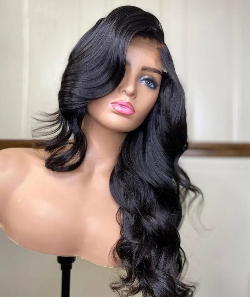 Wholesale Brazilian Human Hair Lace Front Wigs With Baby Hair Natural Black Body Wave Pre Plucked Cuticle Aligned Hair Wigs