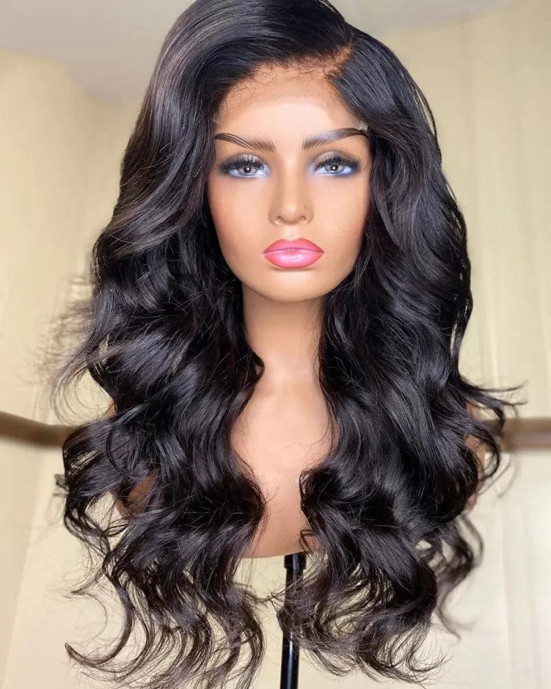 Wholesale Brazilian Human Hair Lace Front Wigs With Baby Hair Natural Black Body Wave Pre Plucked Cuticle Aligned Hair Wigs