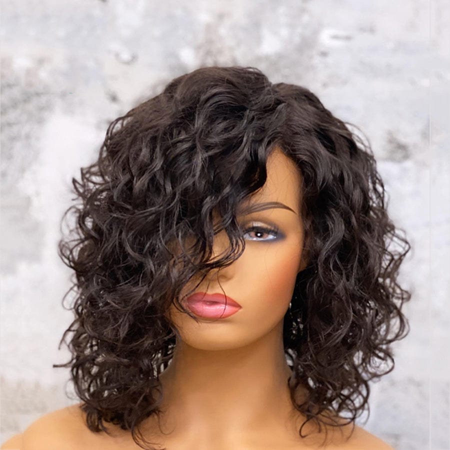 Wholesale Brazilian Short Curly Human Hair Wig Glueless Cuticle Aligned Virgin Short Bob Human Hair Lace Front Wigs