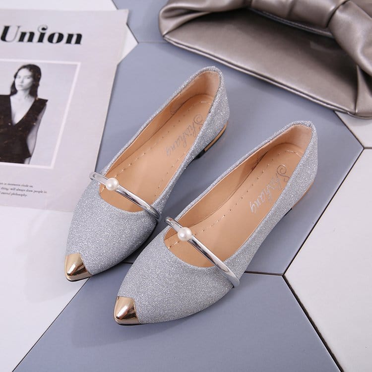 Wholesale Fashion Low Heel Loafers Women Pointed Toe Pumps Elegant Flat Dress Shoes for Ladies