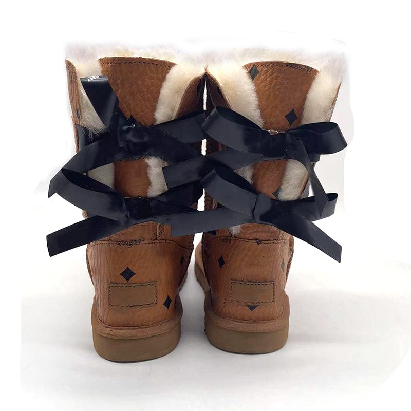 Wholesale  Fashion Women Boots  Girls Ladies Boots With Bows  Winter Snow Boots