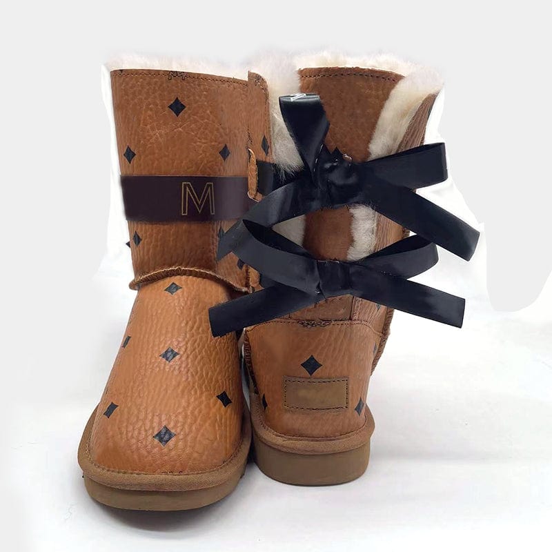 Wholesale  Fashion Women Boots  Girls Ladies Boots With Bows  Winter Snow Boots