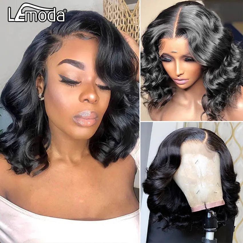 Wholesale HD 13x6 Body Wave Lace Front Human Hair Wigs HD Lace Wig Deep Part Pre Plucked With Natural Hairline Brazilian Bob Wig