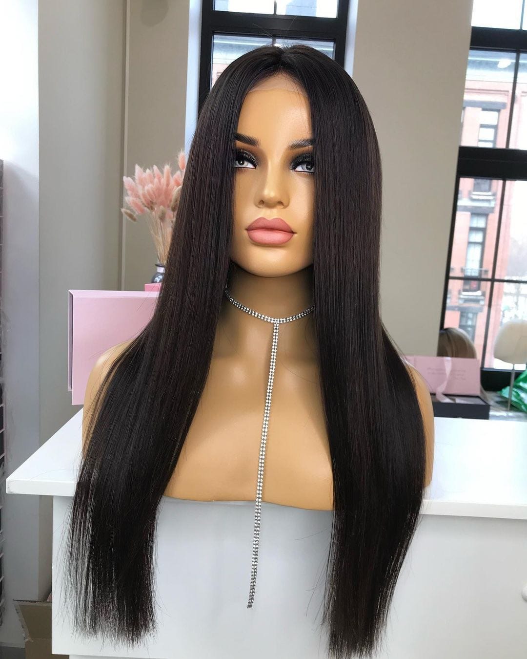 Wholesale Highlight Brown Silky Straight Natural Raw Indian Hair 13*4 Lace Front Wigs for Women