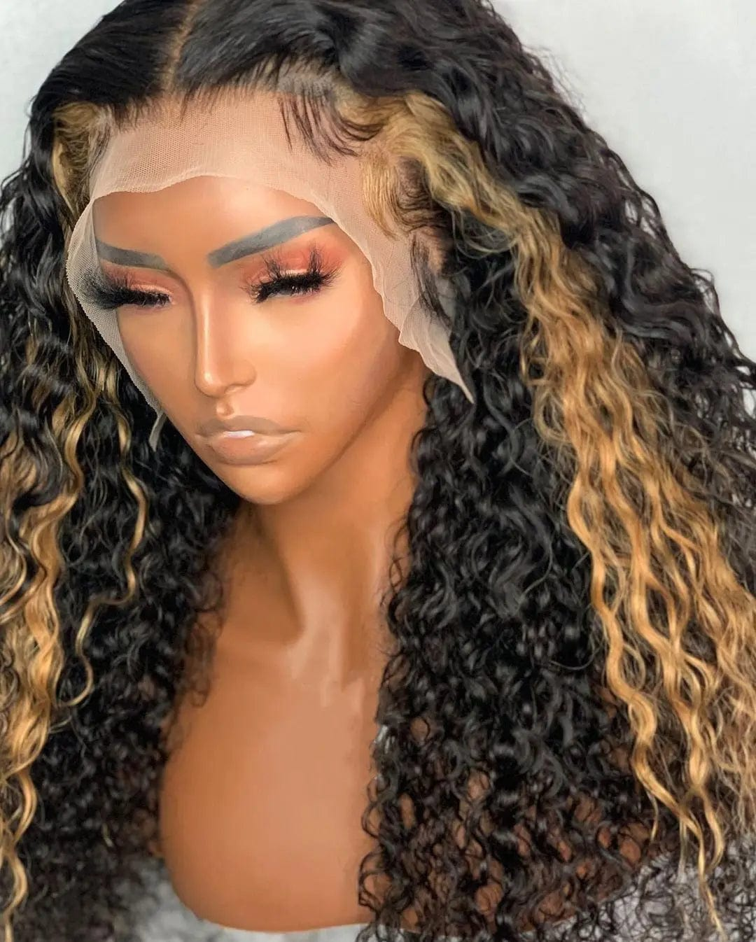 Wholesale Highlight Natural Black Deep Wave Raw Peruvian Human Hair 13*4 Lace Front Wigs