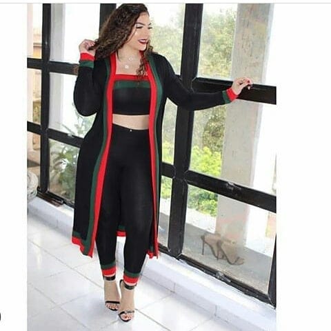 Wholesale Latest Fashion Women Suits 3 Piece Long Sleeve Cardigan Coats High Waisted Ladies Oversized Pants 3 Piece Suit