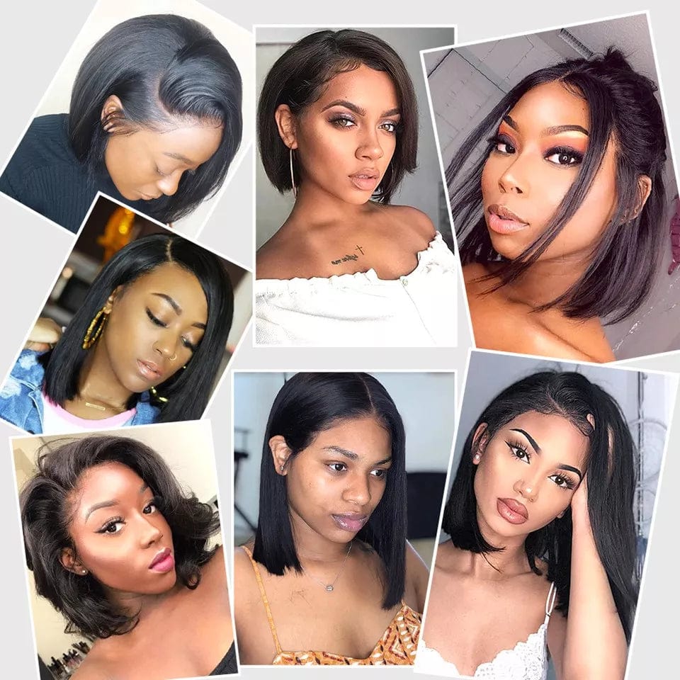 Wholesale Peruvian Bob Lace Front Human Hair Wig,Cheap 4*4 Lace Closure Short Bob Wig,Transparent Glueless Virgin Curly Bob Wigs