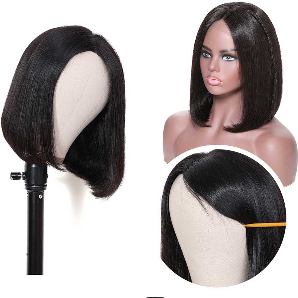 Wholesale Peruvian Bob Lace Front Human Hair Wig,Cheap 4*4 Lace Closure Short Bob Wig,Transparent Glueless Virgin Curly Bob Wigs