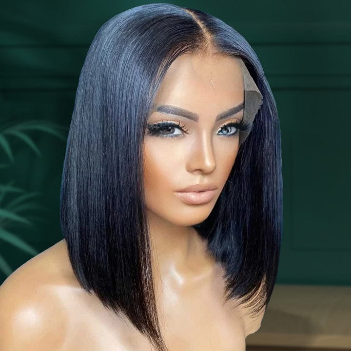 Wholesale Peruvian Bob Lace Front Human Hair Wig,Cheap 4*4 Lace Closure Short Bob Wig,Transparent Glueless Virgin Curly Bob Wigs