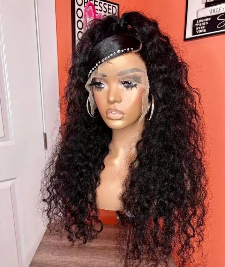 Wholesale Pre Plucked Brazilian Unprocessed Hair Deep Wave Lace Front Wigs for Black Women