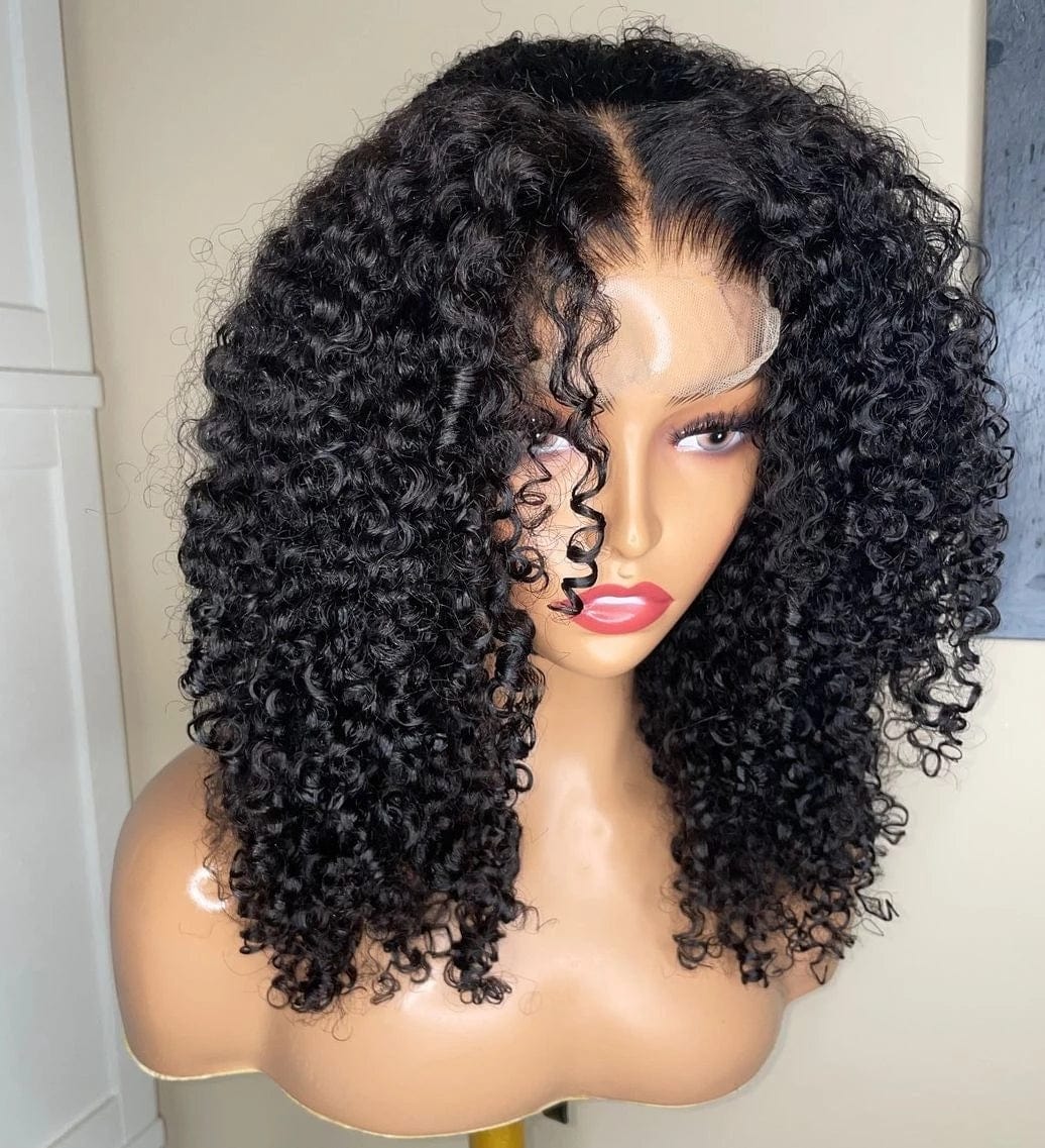 Wholesale Pre Plucked Pixie Curly Wigs Brazilian Unprocessed Hair Afro Wave Lace Front Wigs for Black Women