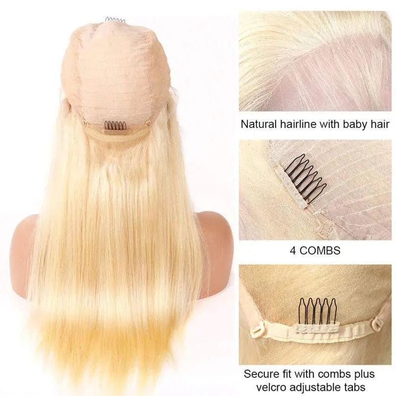 Wholesale Price 100% Human Hair Preplucked 613 Straight Body Wave 13X4 Lace Front Wigs