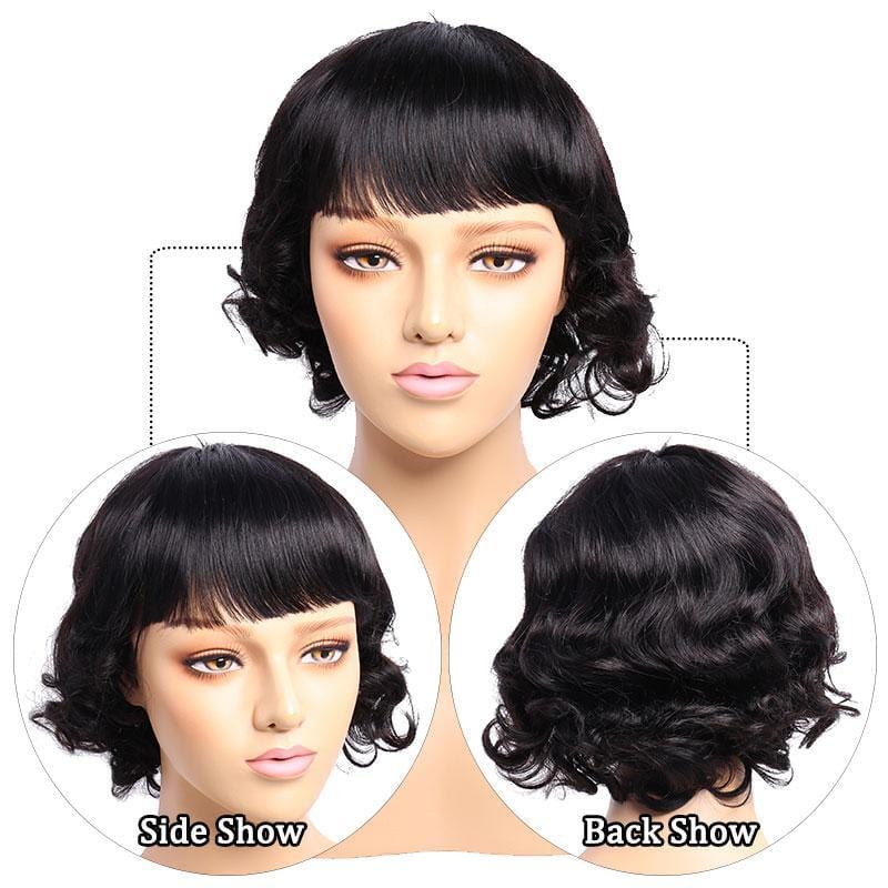 Wholesale Price Free Sample Courte Perruque Indian Straight Human Hair Cut Wigs Glueless Full Machine Made Short Pixie Wig