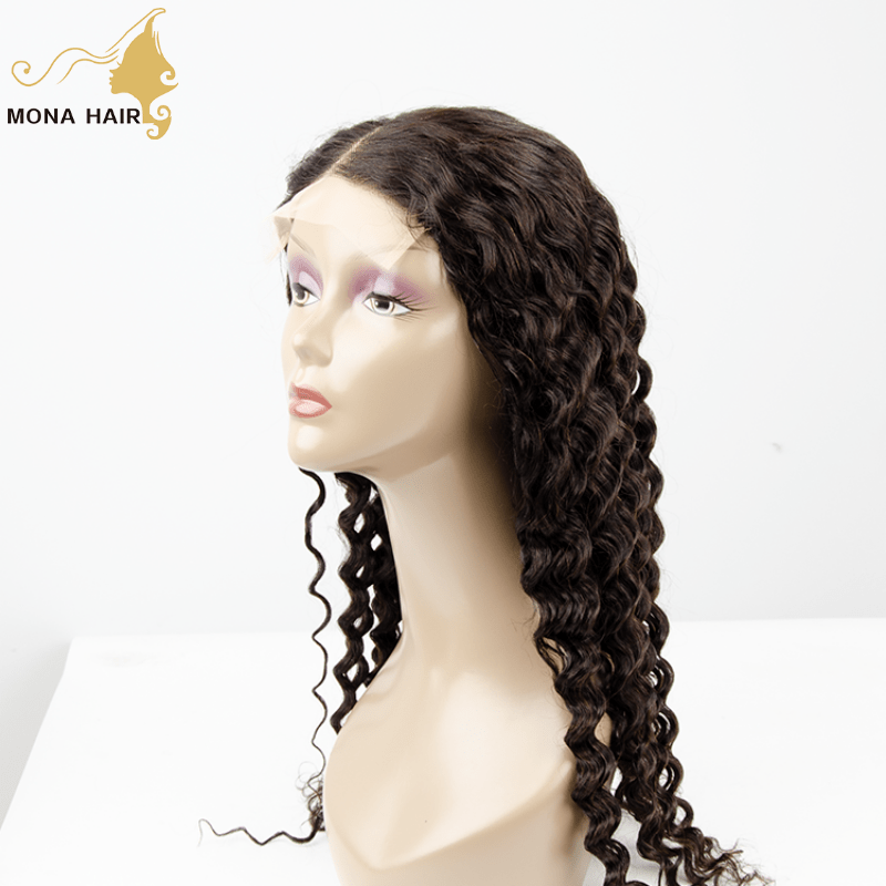 wholesale prices pre plucked loose deep wave 4x4 5x5 glueless closure wig 100% natural raw peruvian human hair lace wigs