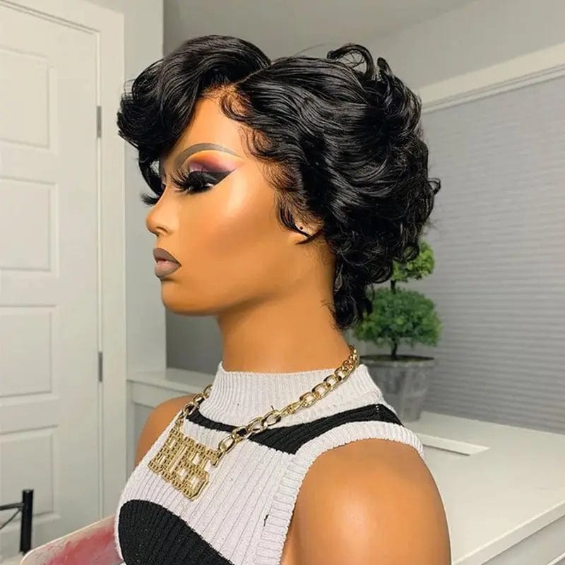 Wholesale Short Bob Wig Pixie Curly Wigs Human Hair Lace Front Wigs for Black Women