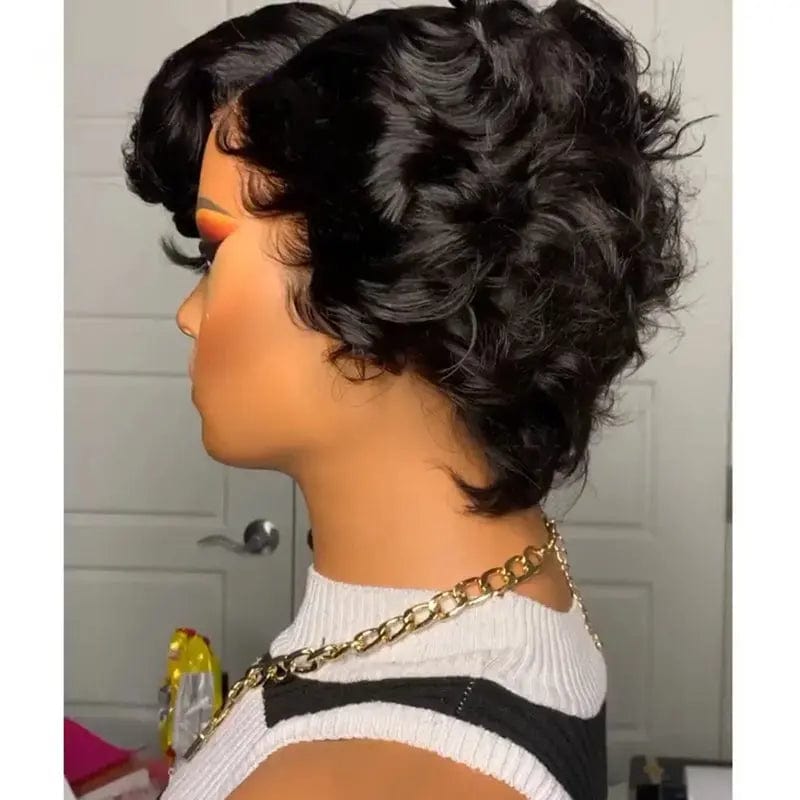 Wholesale Short Bob Wig Pixie Curly Wigs Human Hair Lace Front Wigs for Black Women