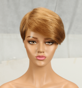 Wholesale Short Bob Wigs Pixie Cut wholesale ombre 100% wet and wavy with bangs blonde 613 virgin curly wig human hair