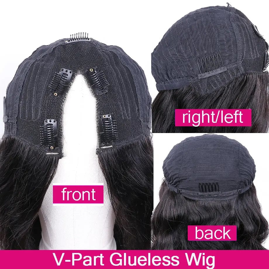 Wholesale Silky Straight 12A Grade Indian Virgin Hair V-part Lace Wigs for Black Women