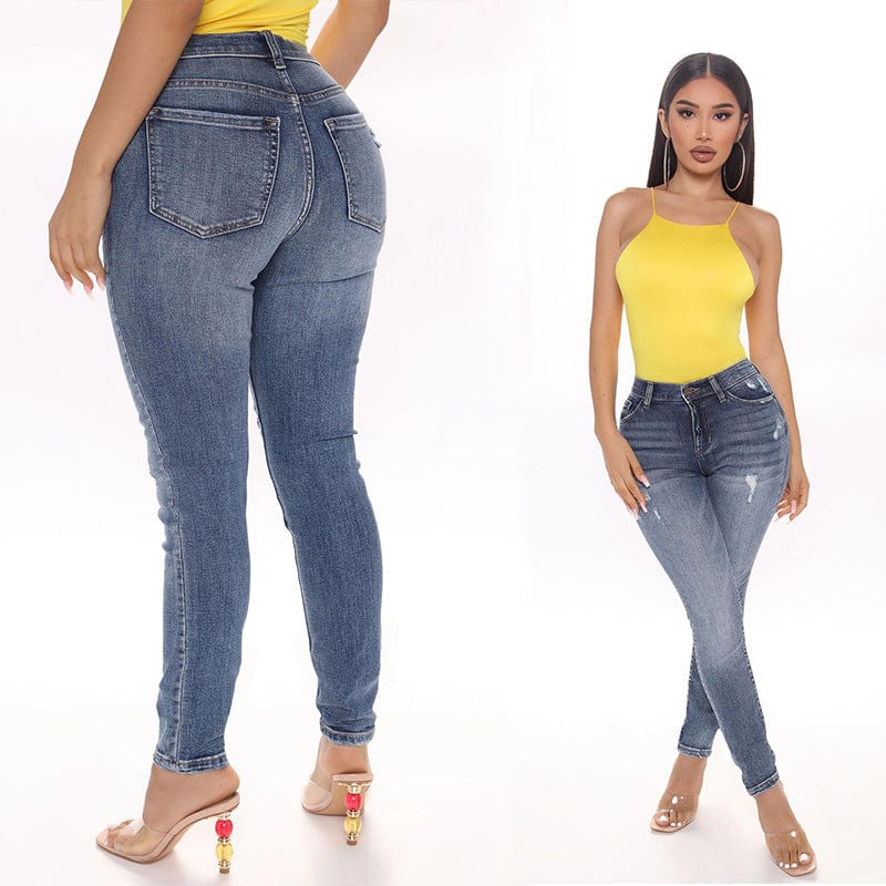 Wholesale Women's Fashion Pantalones Jean Sexy Skinny Girl Tight High Waist Stretch Pant Jeans Women