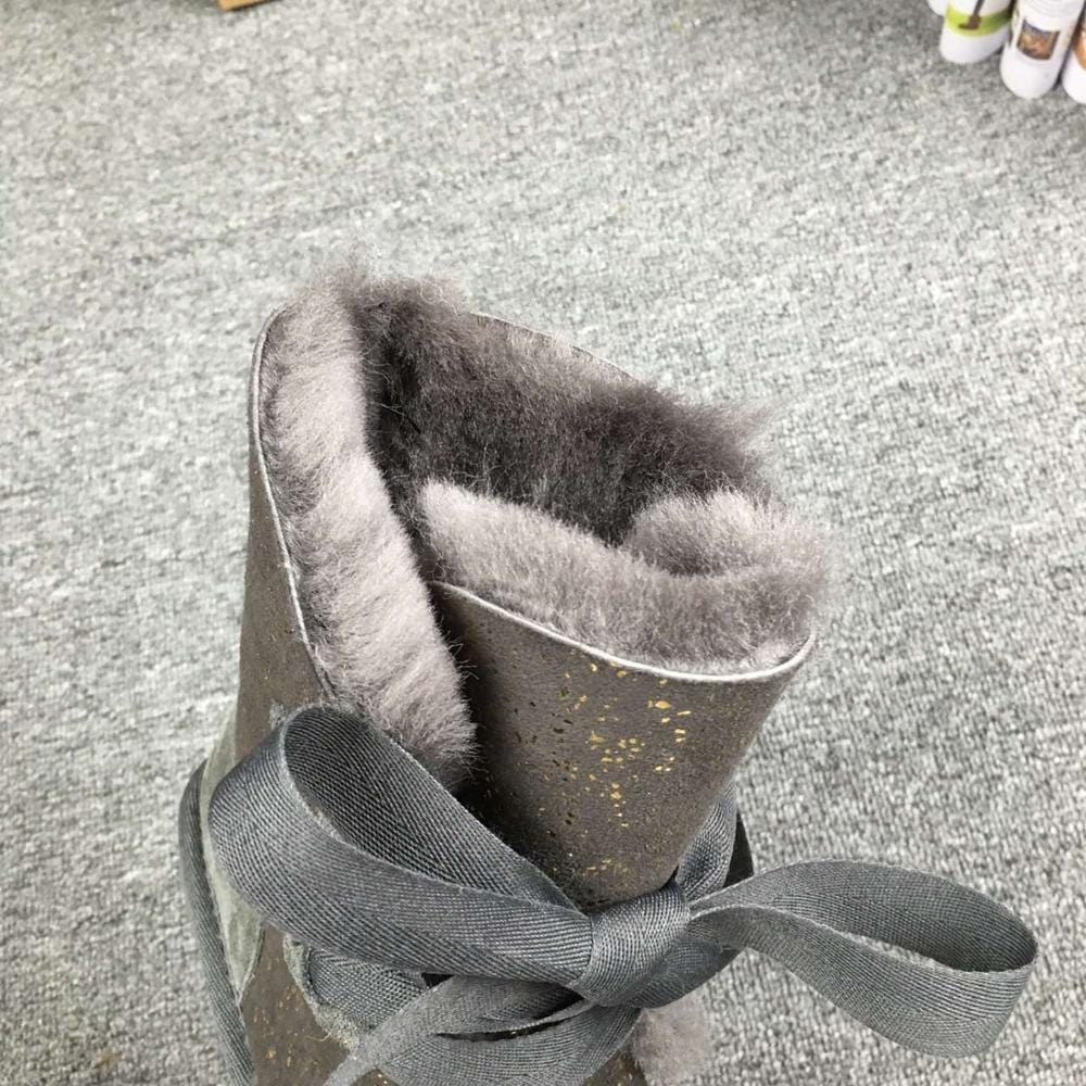 winter fashion women's shoes warm sheep wool furry snow boots with pompom plush flat casual boots