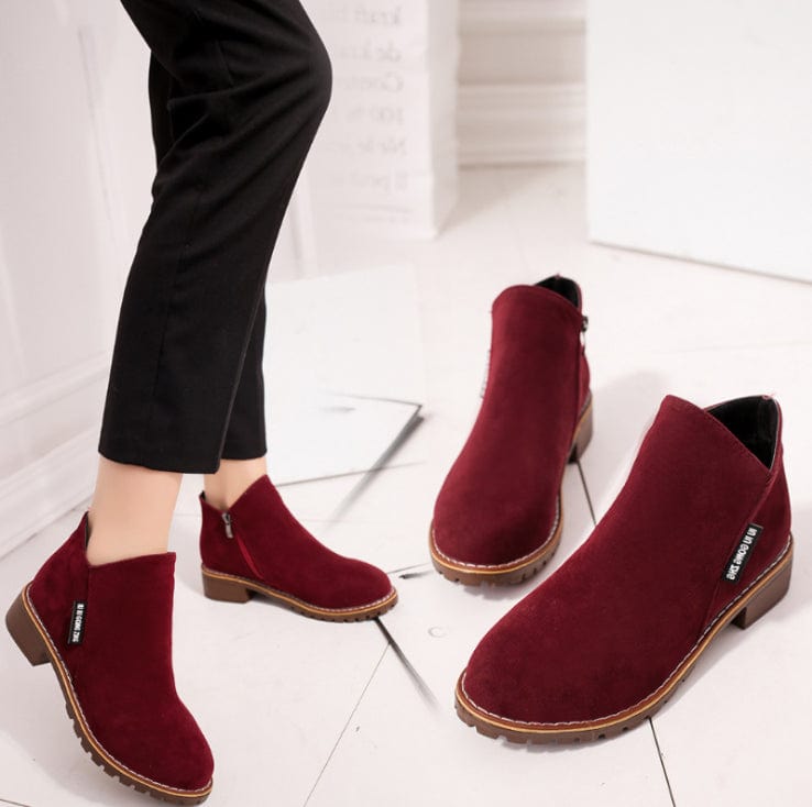 Winter lady fashion simplicity shoes women suede ankle boots