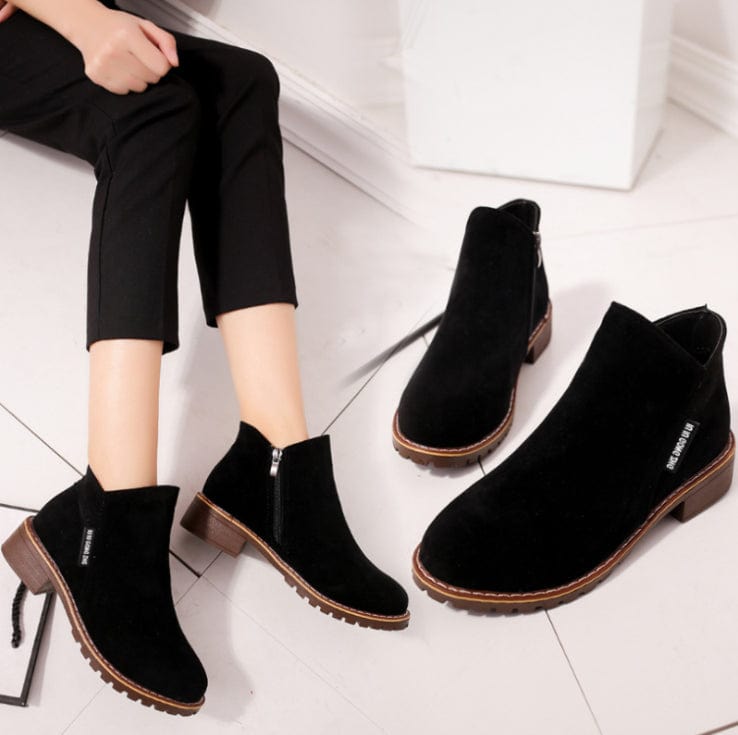 Winter lady fashion simplicity shoes women suede ankle boots