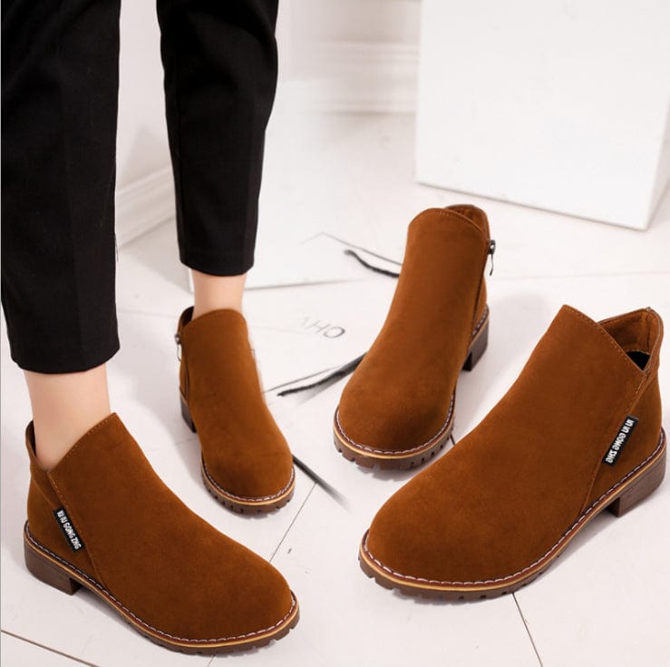 Winter lady fashion simplicity shoes women suede ankle boots