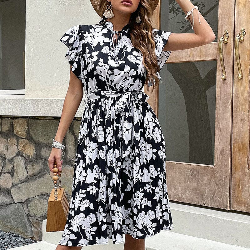 Woman Dresses New Arrivals 2022 Turkey Dresses Women Clothing Floral Pleated Dress