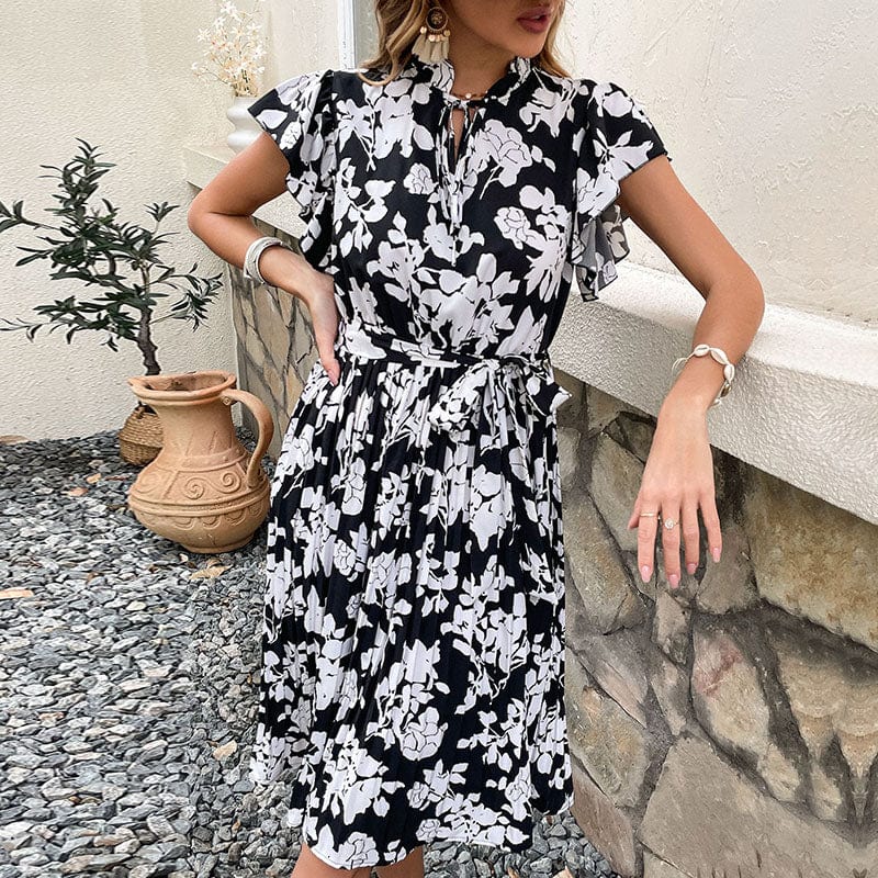 Woman Dresses New Arrivals 2022 Turkey Dresses Women Clothing Floral Pleated Dress