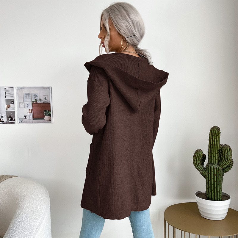 Women Cardigan Sweaters Coat Classical Long Sleeve Cashmere Open Front Cardigan Knit Sweater