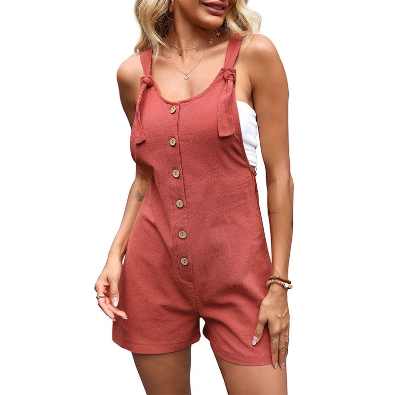 Women Linen Baggy Loose Jumpsuits Playsuits Bodysuits Sleeveless Straps Pockets Jumpsuit Overalls One Piece Romper Jumpsuit