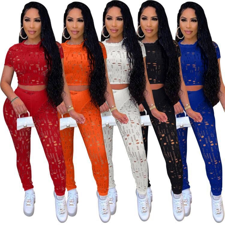 Women'S Lips Stacked Pants 2 Piece Set Women Outfit Pants Sets Pencil Trousers