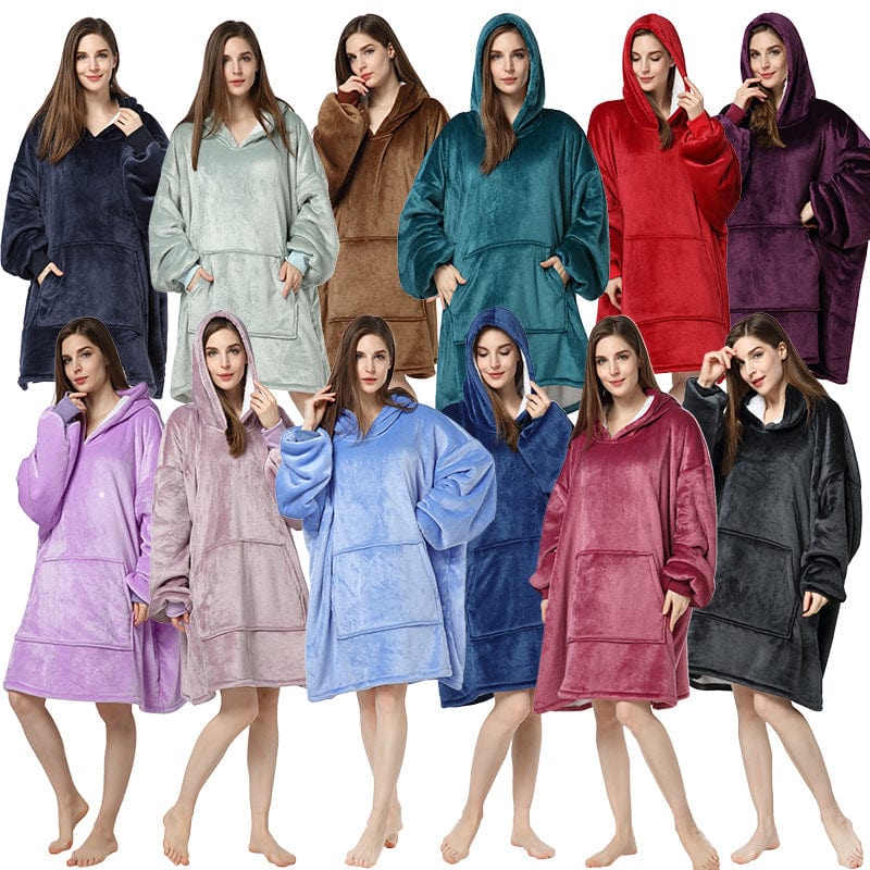 women's winter ladies warm fleece flannel hoodie sleeping dressing gown clothes loungewear pajamas homewear home wear for winter