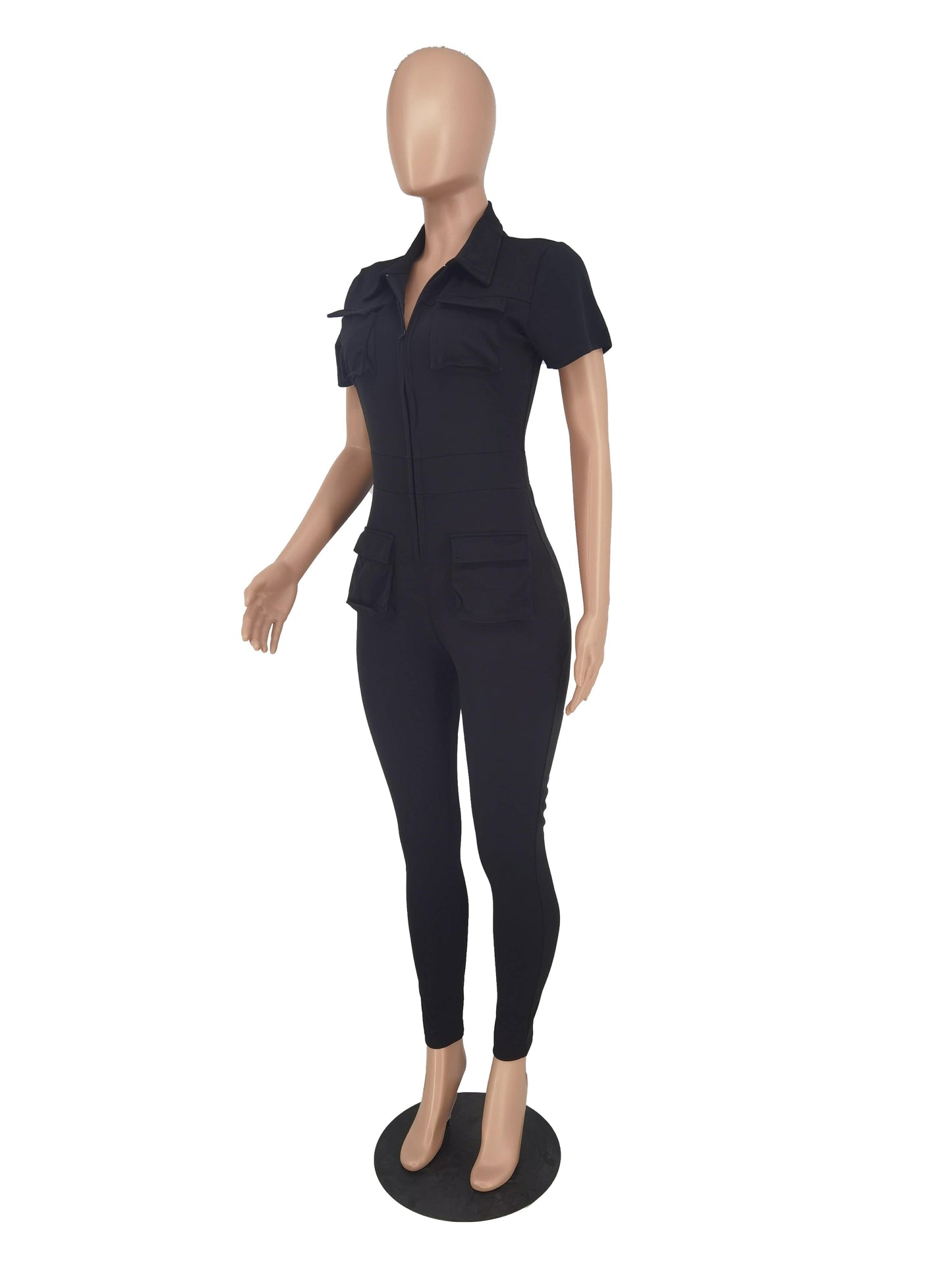 Women Sets Large New Women's 2022 Sexy Zip Threedimensional Pocket Jumpsuit