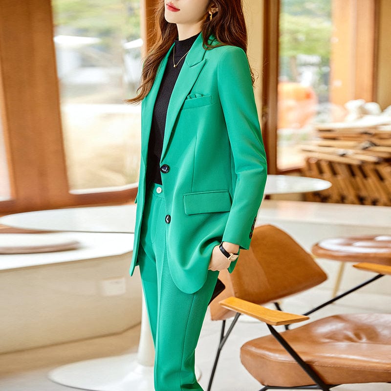 Women Suits OEM Wholesale High-quality 2 Piece Set for Women Business Office Lady Work Wear Two Button Clothes Blazer with Trousers