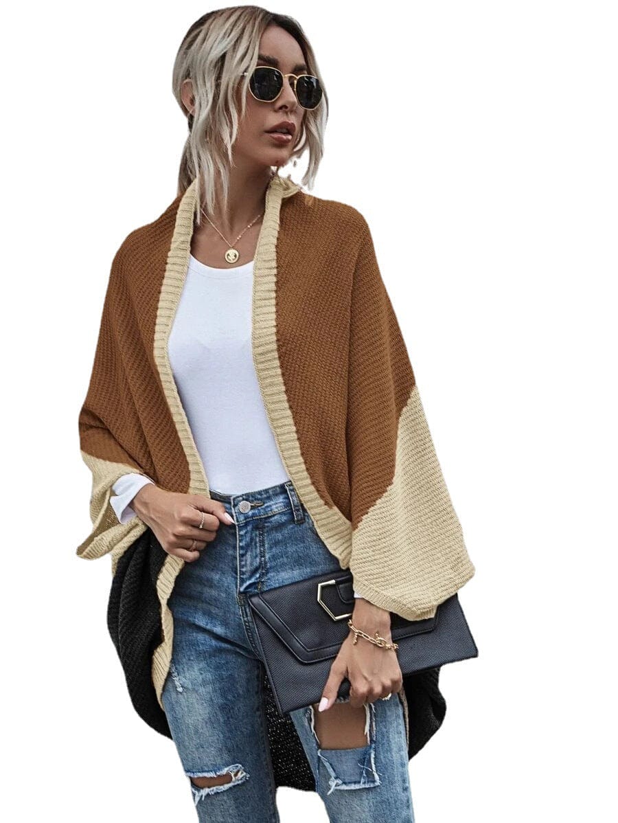 womens clothing 2022 American women's sweaters winter new loose knit cardigan languid lazy wind pocket long sweater coat