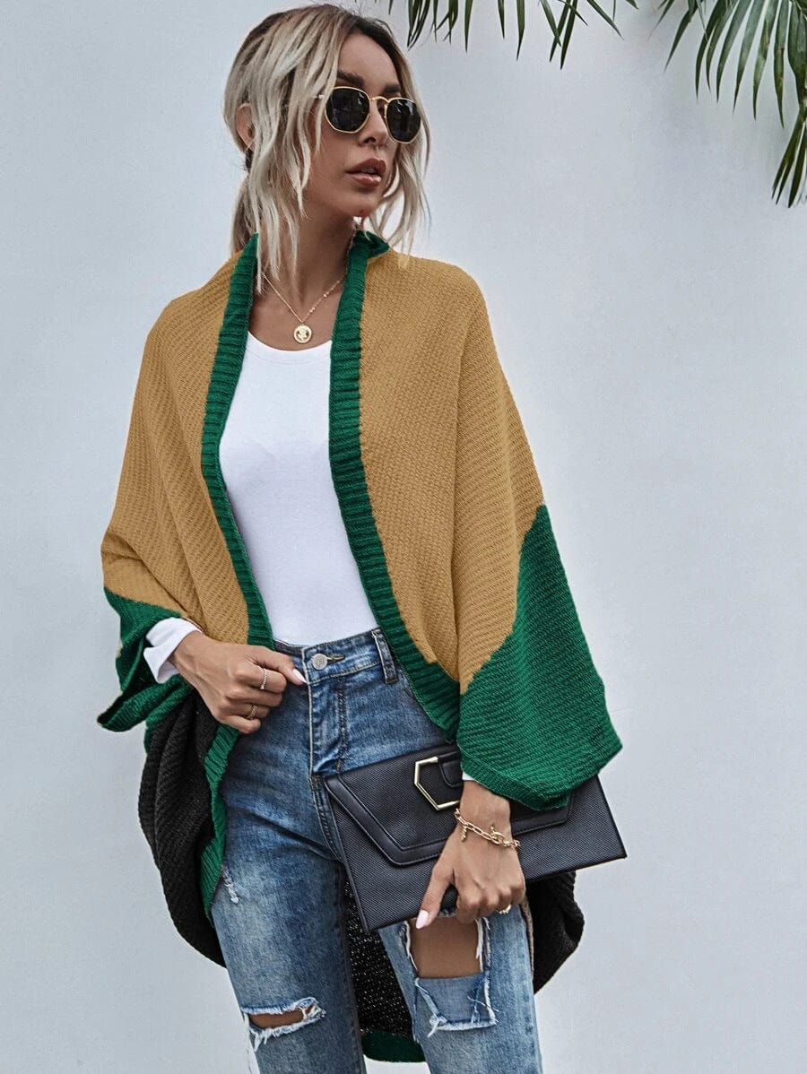 womens clothing 2022 American women's sweaters winter new loose knit cardigan languid lazy wind pocket long sweater coat