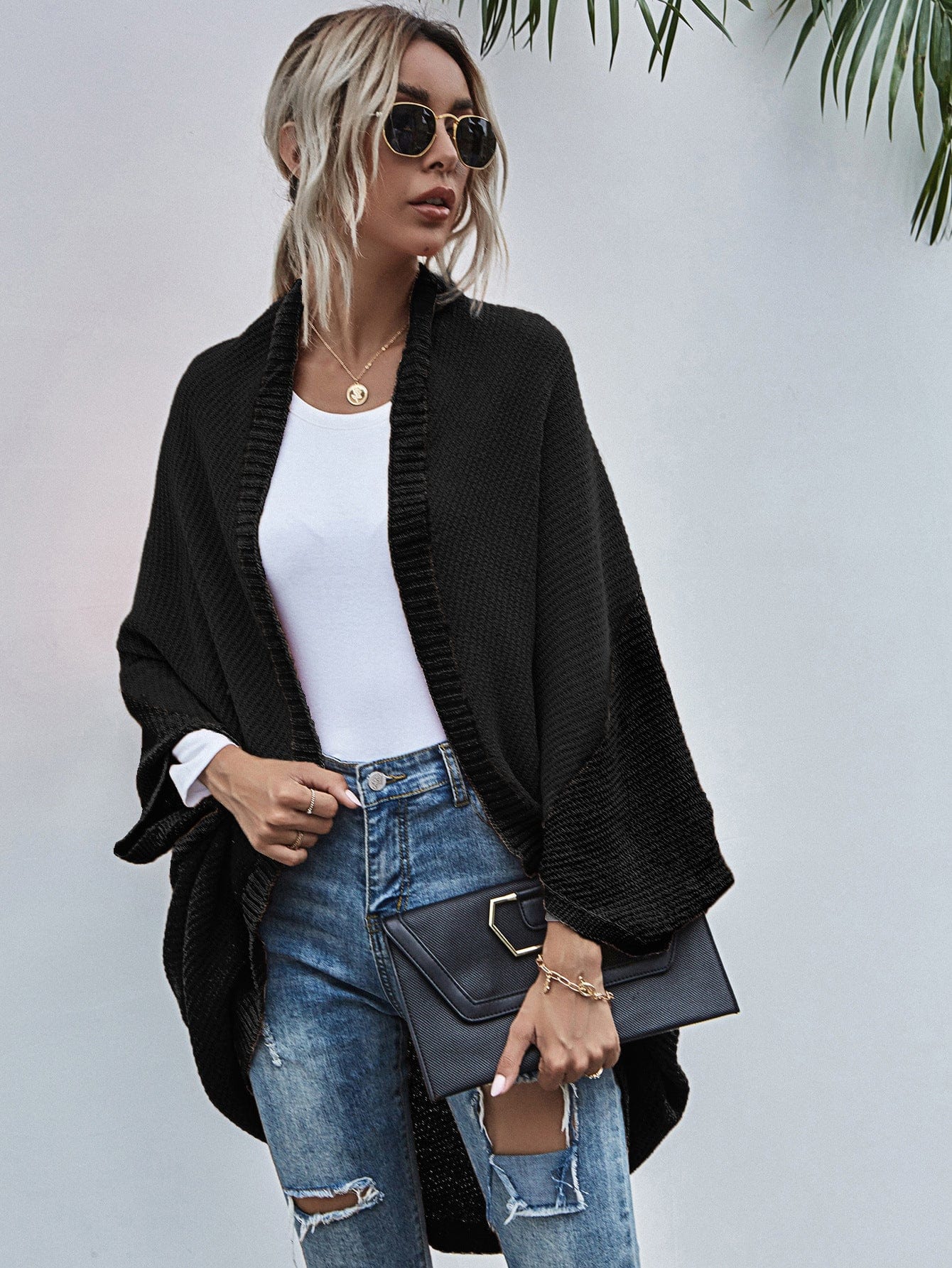 womens clothing 2022 American women's sweaters winter new loose knit cardigan languid lazy wind pocket long sweater coat